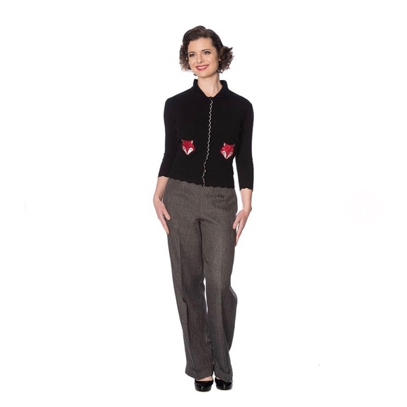 Banned Retro Foxy Scallop Cardigan Black - Picture 8 of 16